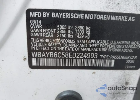 2014 BMW 750I xDrive from USA, damaged, VIN WBAYB6C58ED224993